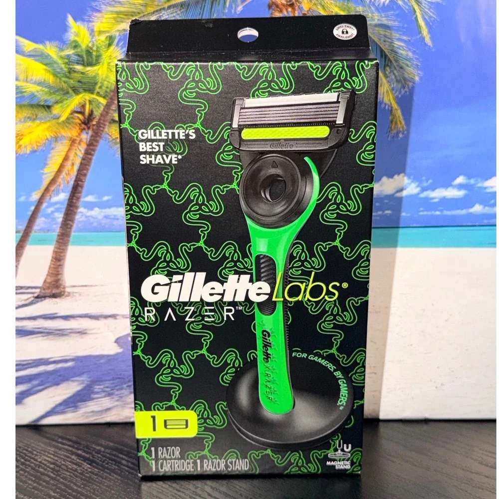 GilletteLabs Razer Limited Edition Manual Razor Set with Magnetic Stand Green